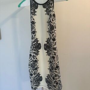 B Darlin Black and White Sheath Cocktail Dress